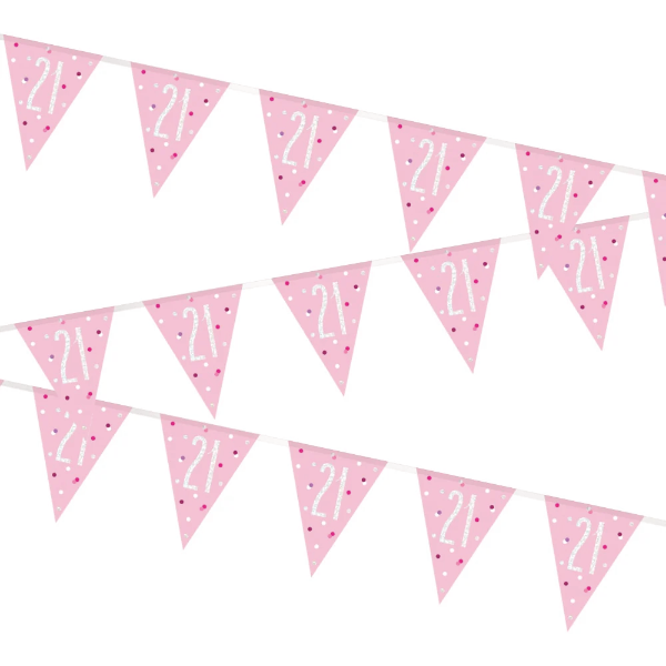 Glitz Pink & Silver Birthday Bunting