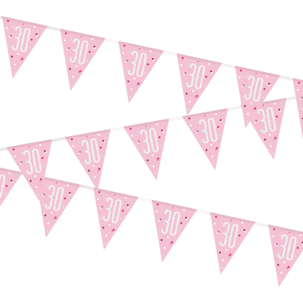 Glitz Pink & Silver Birthday Bunting