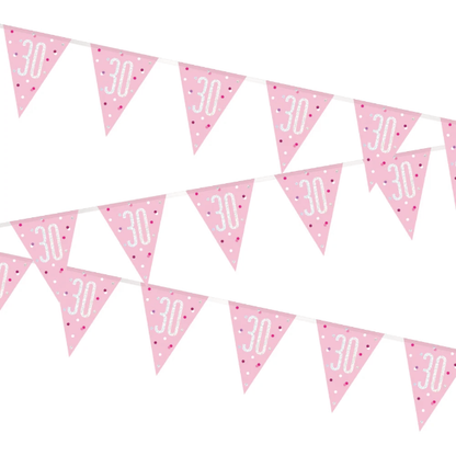 Glitz Pink & Silver Birthday Bunting