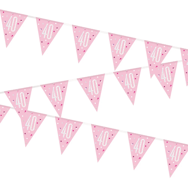 Glitz Pink & Silver Birthday Bunting