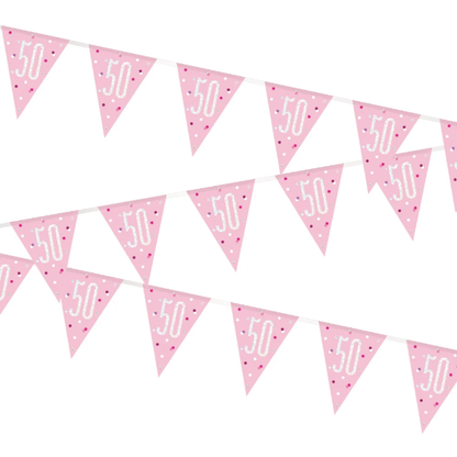 Glitz Pink & Silver Birthday Bunting