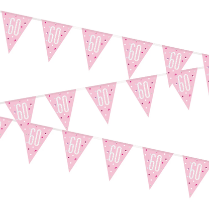 Glitz Pink & Silver Birthday Bunting