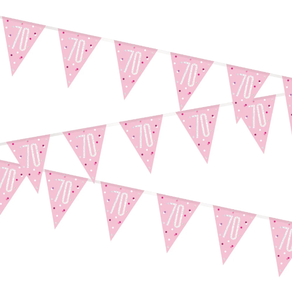 Glitz Pink & Silver Birthday Bunting