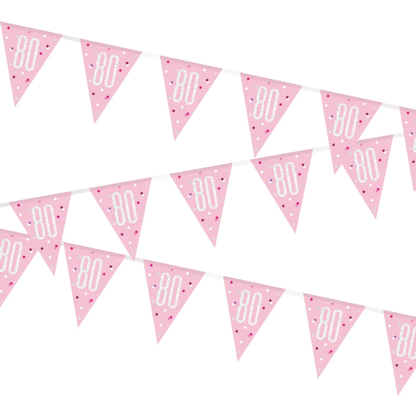 Glitz Pink & Silver Birthday Bunting