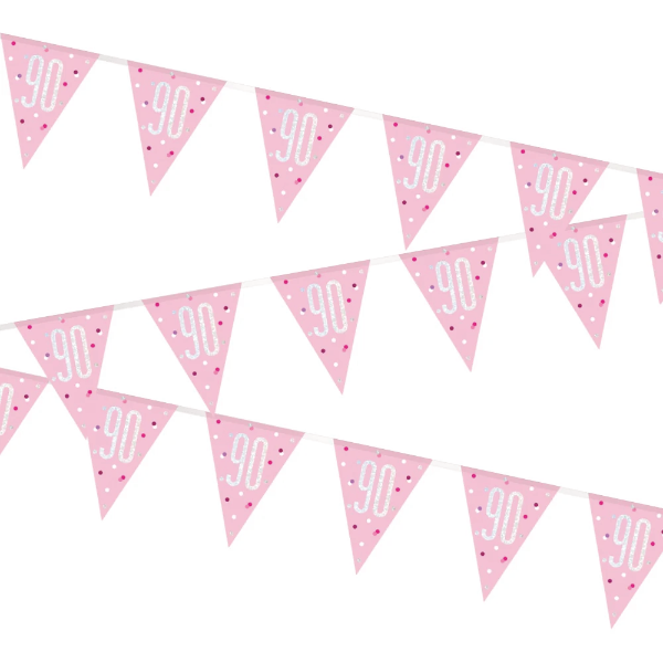 Glitz Pink & Silver Birthday Bunting