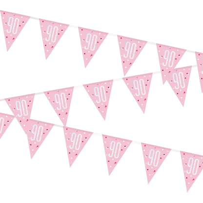 Glitz Pink & Silver Birthday Bunting