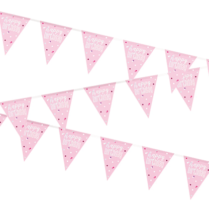 Glitz Pink & Silver Birthday Bunting