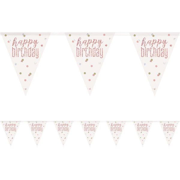 Glitz Rose Gold Birthday Bunting