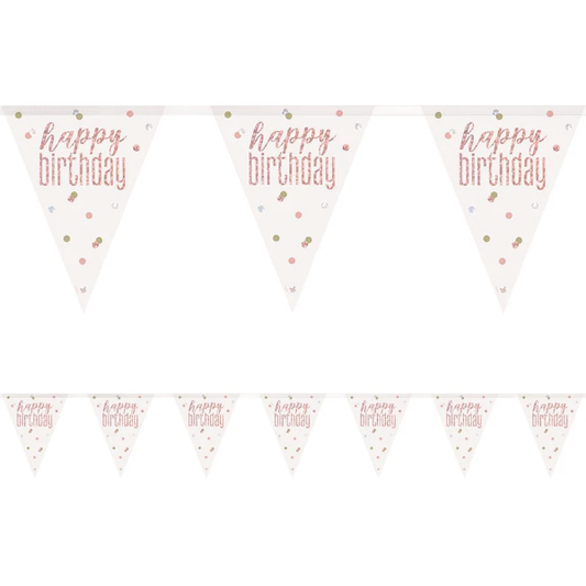 Glitz Rose Gold Birthday Bunting