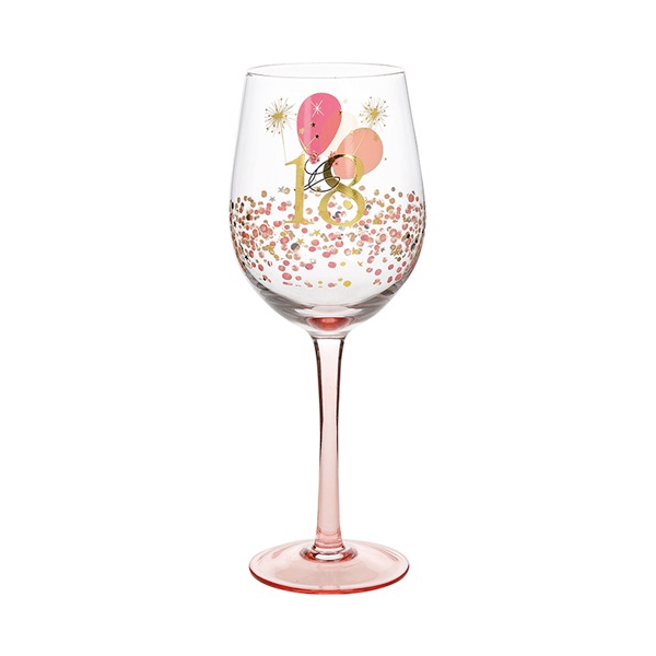 Rush Blossom Birthday Wine Glass