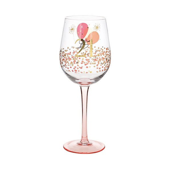 Rush Blossom Birthday Wine Glass