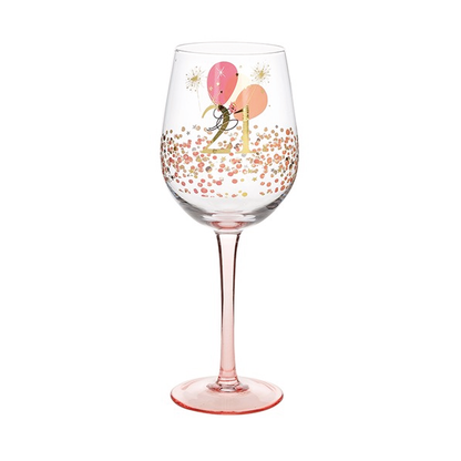 Rush Blossom Birthday Wine Glass