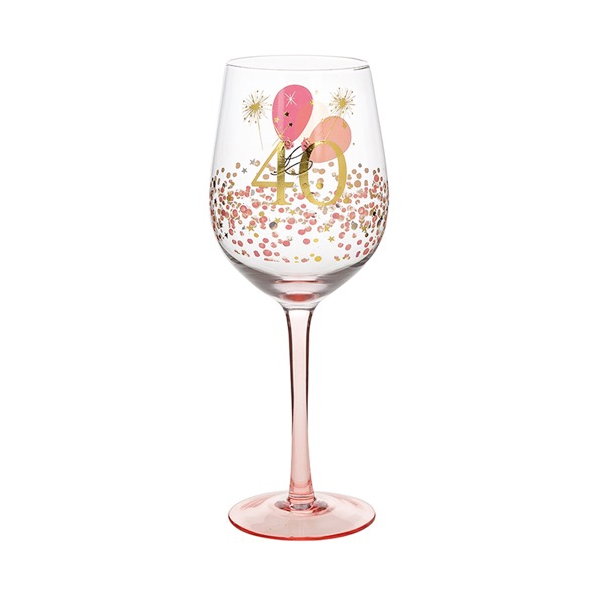 Rush Blossom Birthday Wine Glass