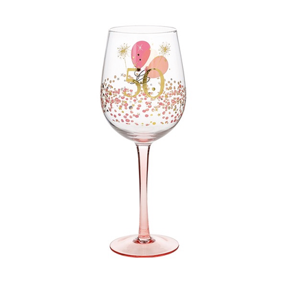 Rush Blossom Birthday Wine Glass