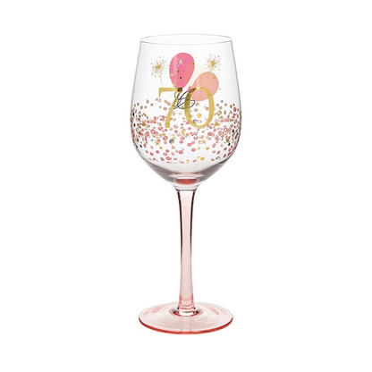 Rush Blossom Birthday Wine Glass